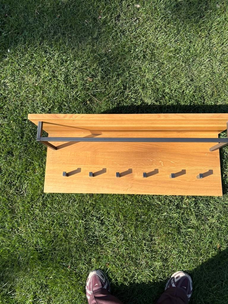 Eiken kapstok industrieel, Zo goed als nieuw, Minder dan 100 cm, Hout, Ophalen