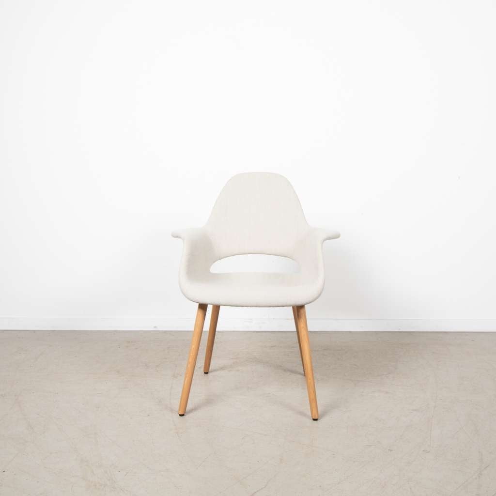 1x Vitra Organic Conference Stoel Creme Stof – Hout, Niet ingevuld, Wit, Niet ingevuld, Ophalen of Verzenden