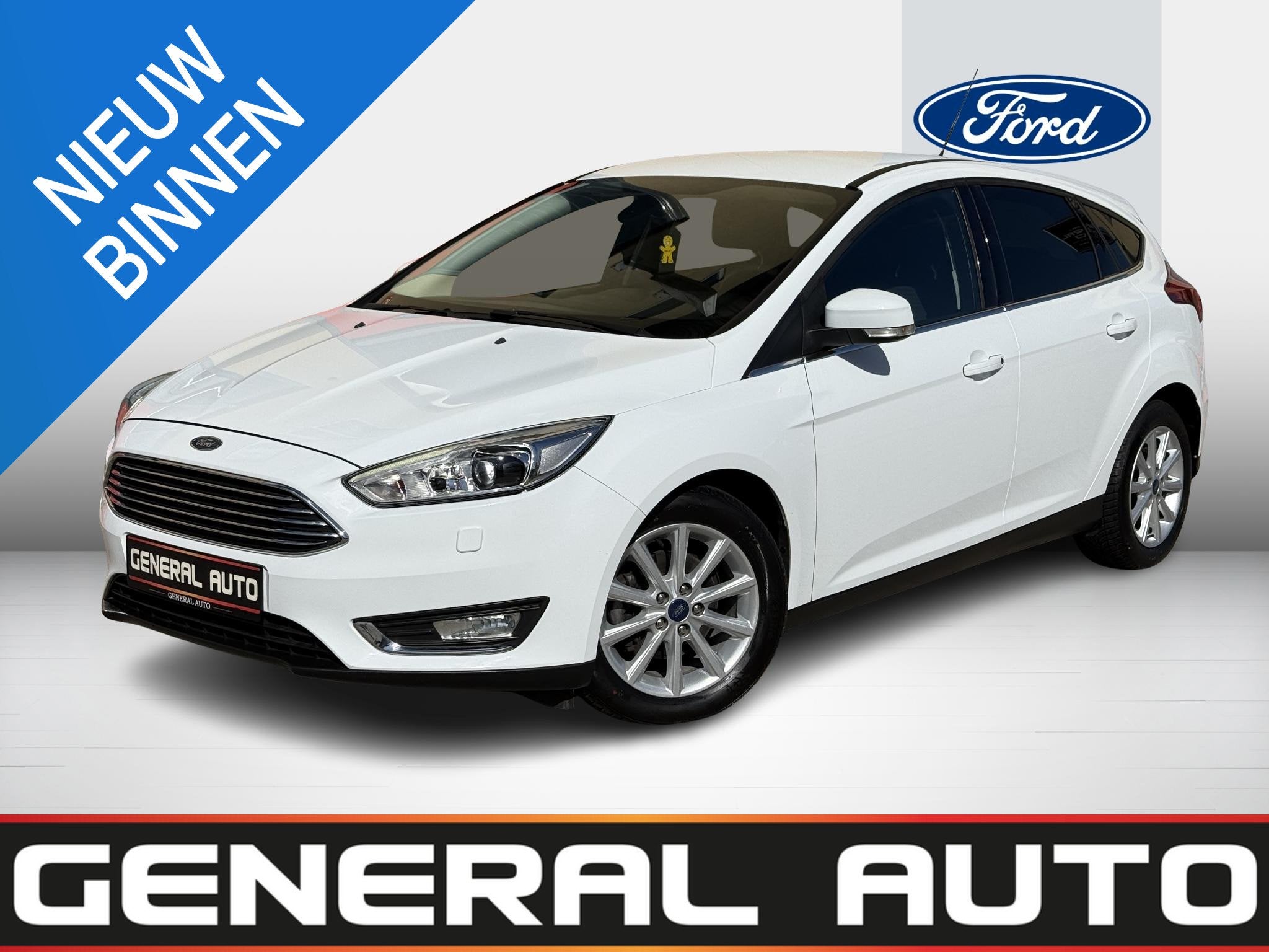 Ford Focus Hatchback 1.0 Titanium Automaat, Trekhaak,, Auto's, Gebruikt, Wit, Bedrijf, 1216 kg