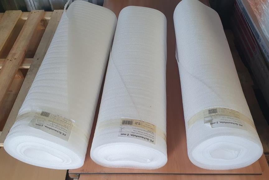 75 m2 Ondervloer laminaat Basis foam wit 2mm 25m² per rol, Ophalen, 75 m² of meer, Wit, Nieuw