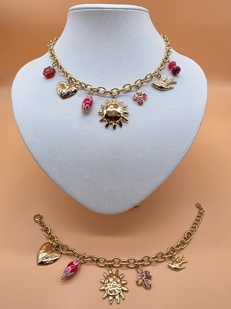 Bohm Paris statement ketting en armband., Sieraden, Tassen en Uiterlijk, Kettingen, Overige materialen, Nieuw, NVT, Ophalen of Verzenden