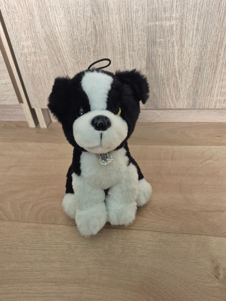 Hond knuffel zwart wit, Ophalen of Verzenden, Zo goed als nieuw, Hond