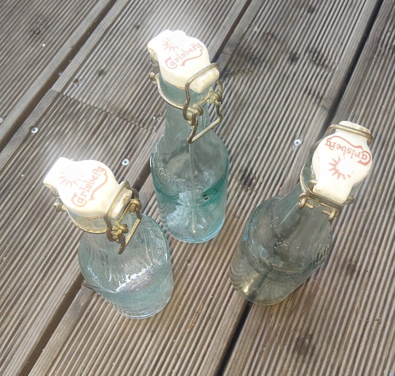 Vintage Carlsberg flessen met beugeldop en swastika, Verzamelen, Ophalen, Landmacht, Duitsland