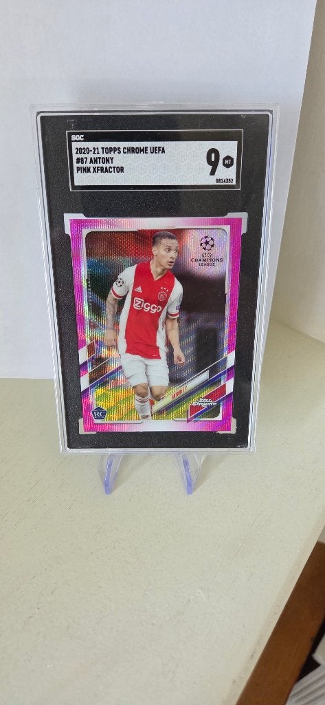 2020 Topps Chrome Antony Ajax Rookie pink SGC 9 mint, Verzenden, Zo goed als nieuw, Plaatje