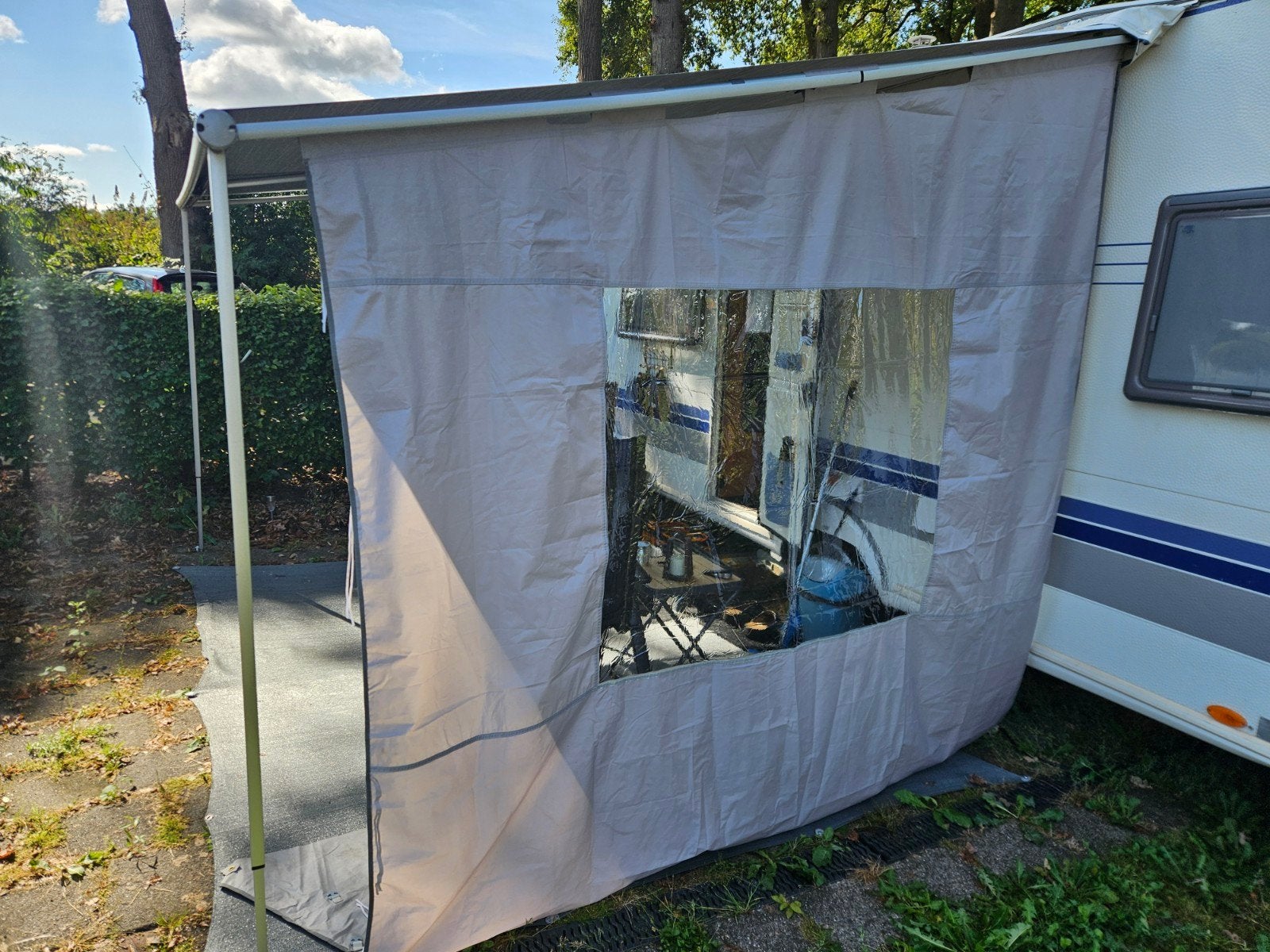 2x Rainblokker/ zijwand cassette luifel Obelink, Caravans en Kamperen, Caravan accessoires, Ophalen of Verzenden, Zo goed als nieuw