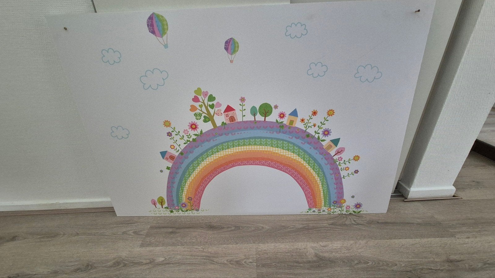 Vrolijke regenboog wanddecoratie voor de kinderkamer 120×80, Ophalen, Zo goed als nieuw, Ophangbaar, Wanddecoratie