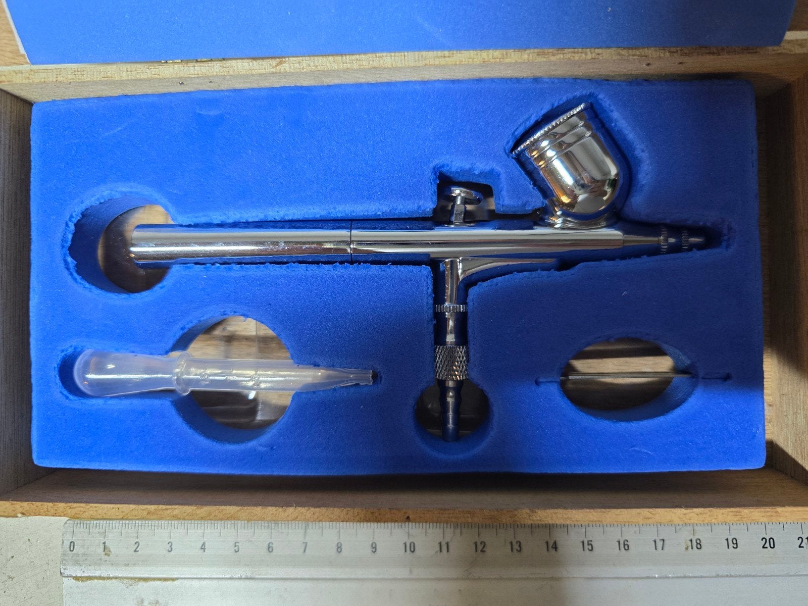 Airbrush set in houten kistje, Ophalen