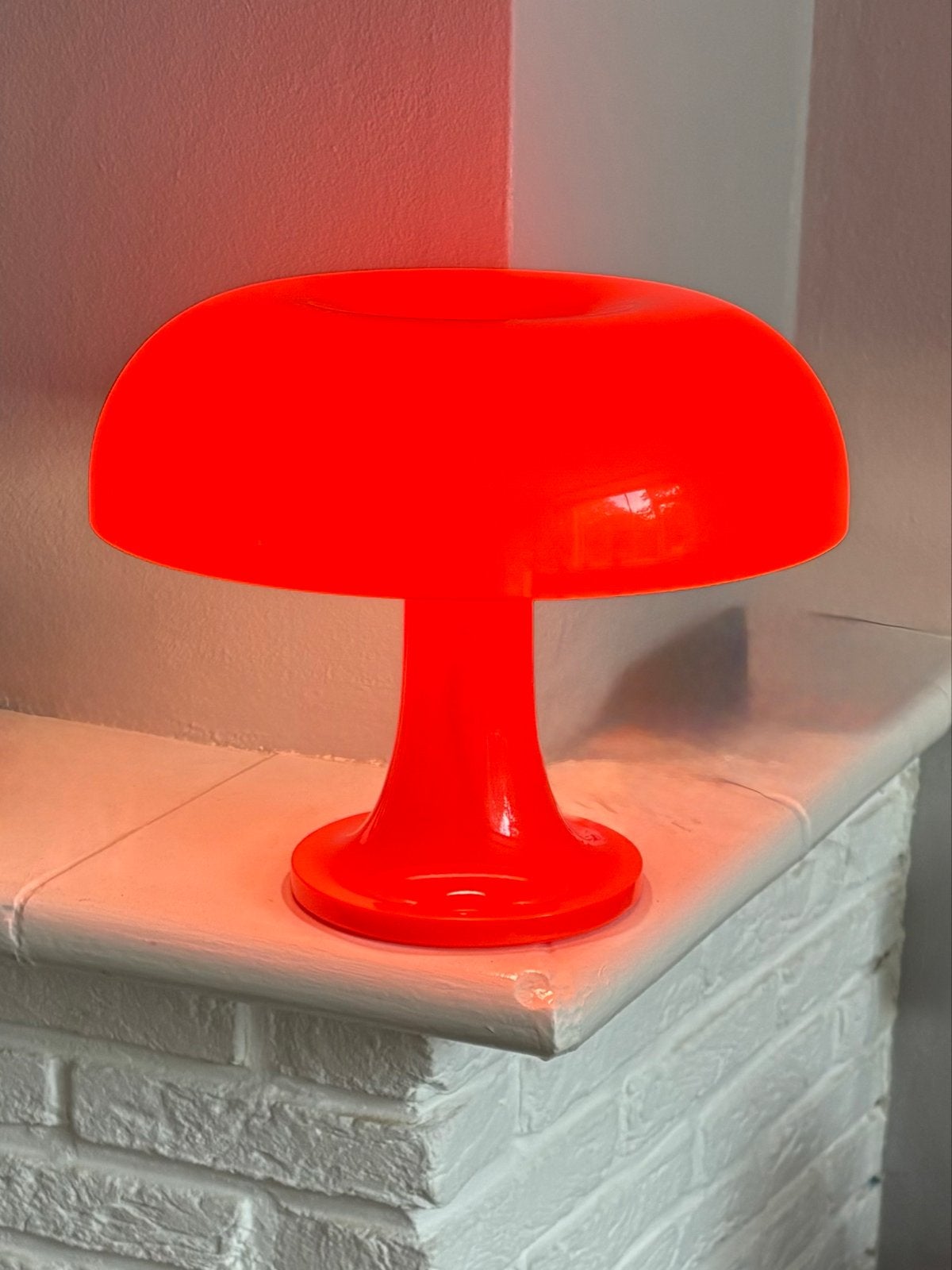 Paddenstoel lamp oranje - Bauhaus stijl, Dimbaar, Kunststof, Ophalen of Verzenden, Zo goed als nieuw