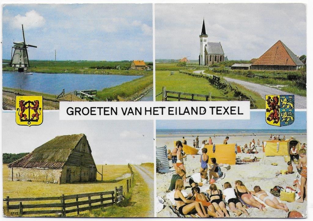 Texel gelopen Ansichtkaart (B2446 ), Ophalen of Verzenden, 1980 tot heden, Gelopen, Waddeneilanden