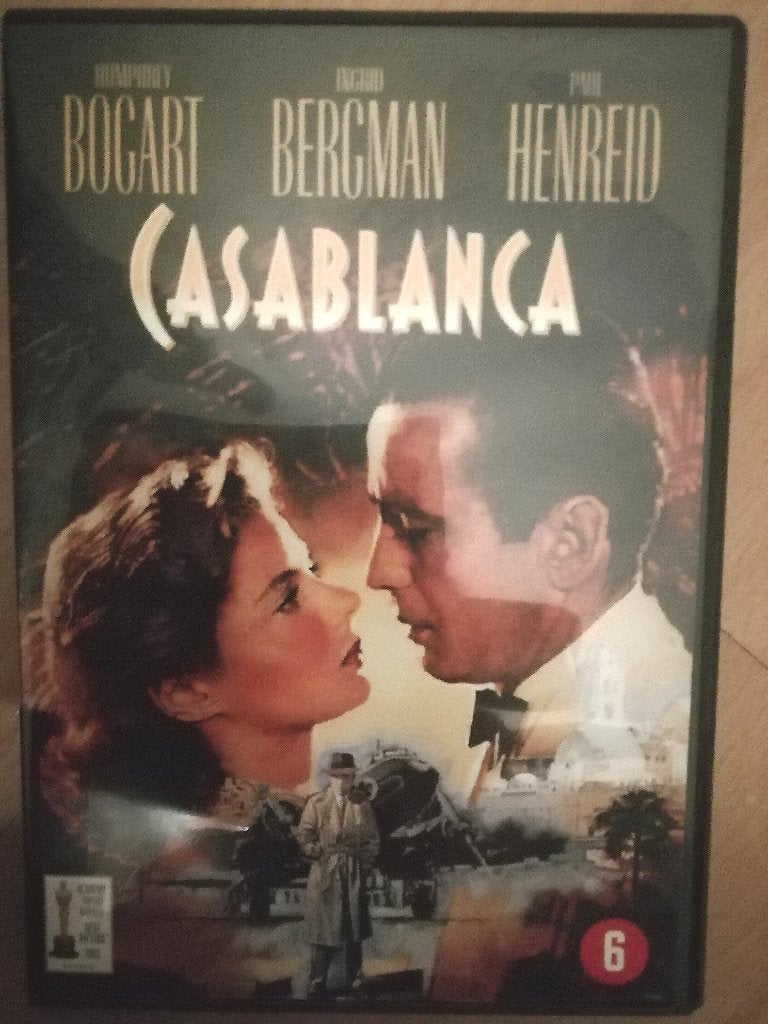 casablanca  - bogart bergman en henreid  ( 1942 ), Alle leeftijden, Ophalen of Verzenden, Zo goed als nieuw, 1940 tot 1960