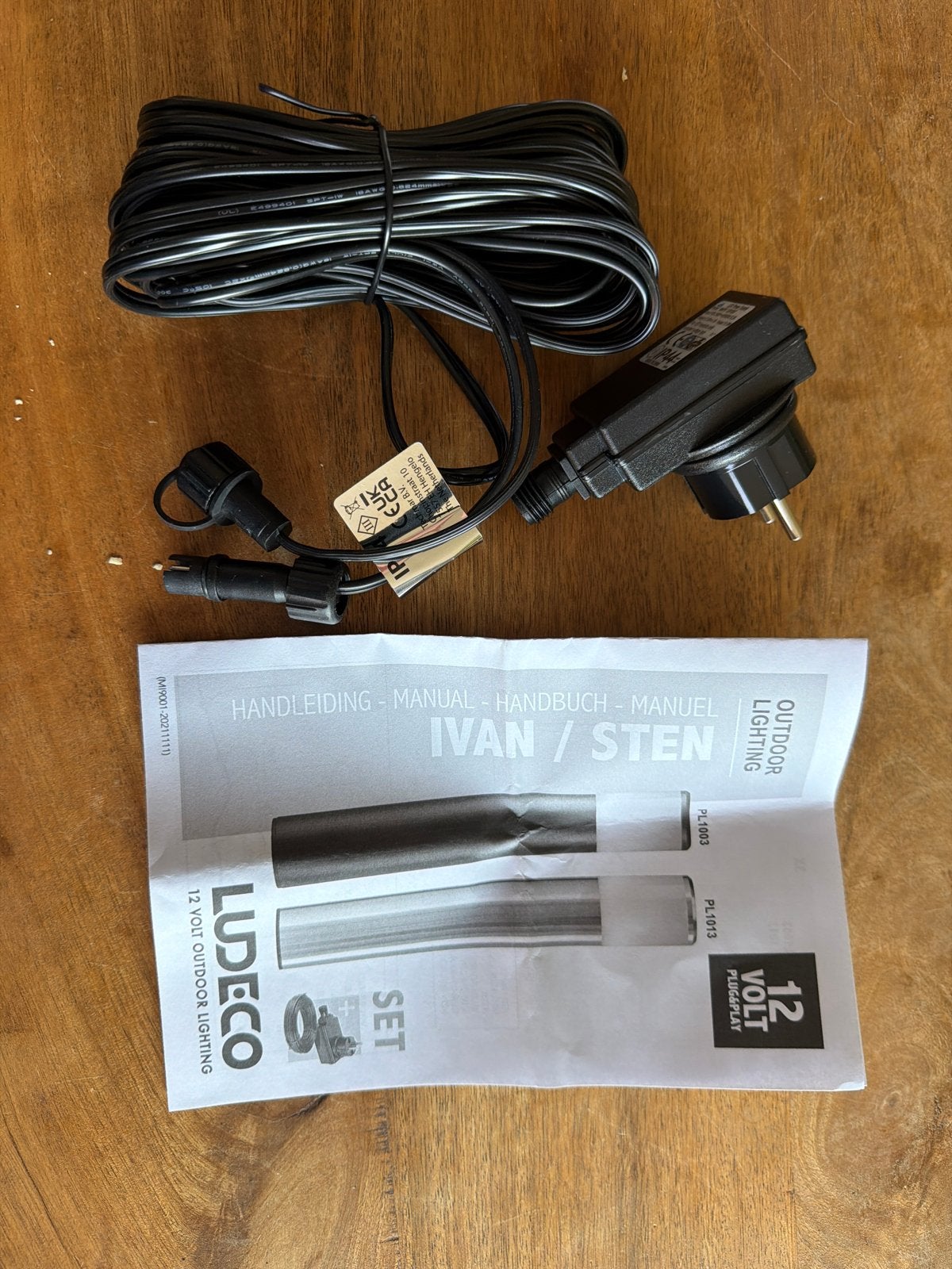 Ludeco 12V Outdoor Lighting Kabel met Adapter - 8M, Ophalen, Nieuw, Overige merken, Kabel of Snoer