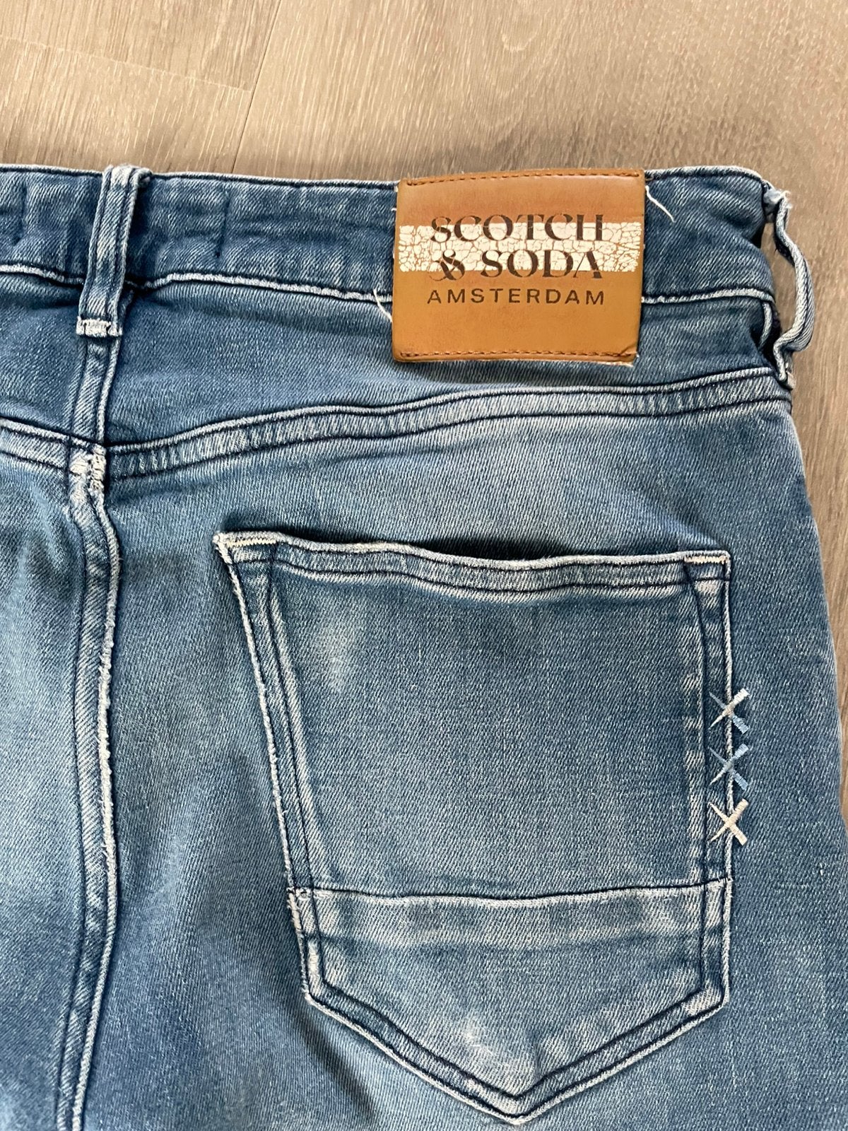 Scotch & Soda Skim jeans blauw slim fit distressed W30 L32, Ophalen of Verzenden, Zo goed als nieuw, Blauw, W32 (confectie 46) of kleiner