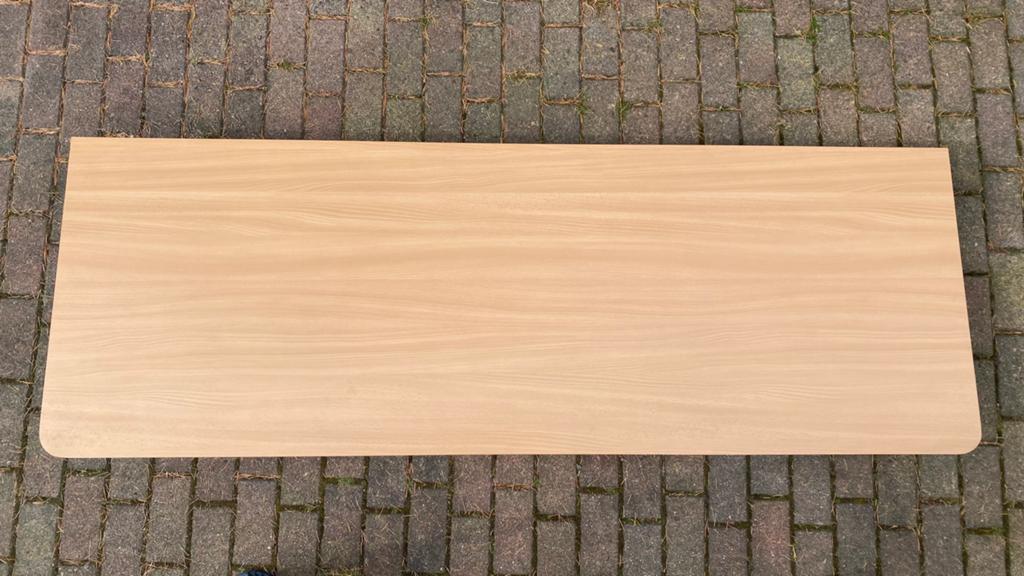 Muur bar/ sta/ side/ werk/ keuken tafel met 2 stalen poten, Ophalen, Zo goed als nieuw, Hout