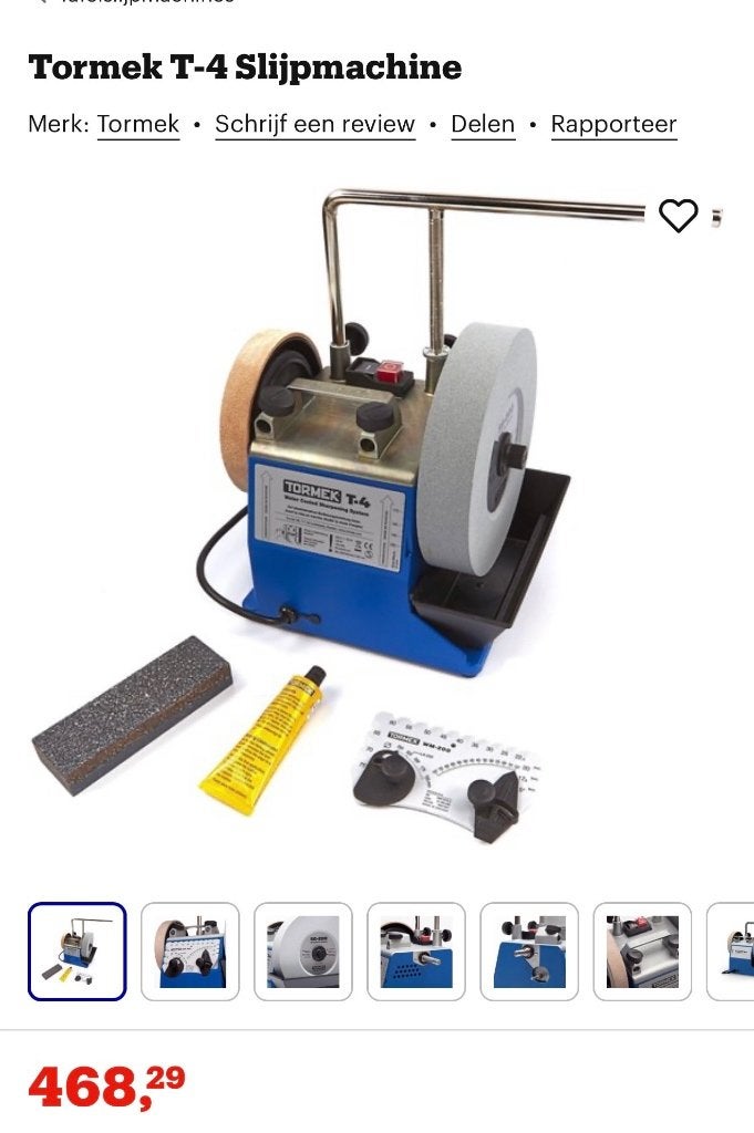 Electrische messen slijp machine Tormek T-4, Ophalen, Gebruikt, Minder dan 700 watt, Werkbankslijpmachine