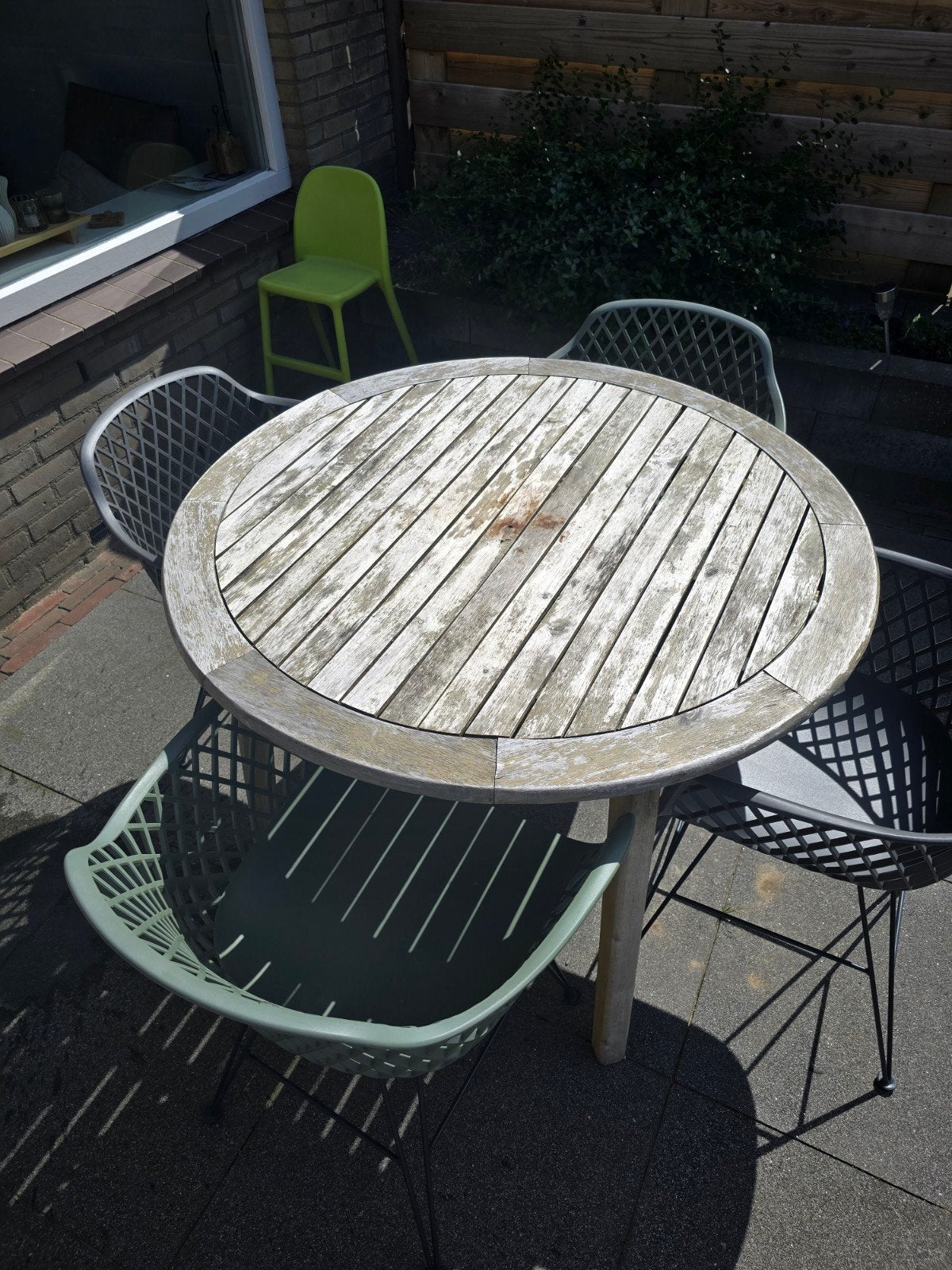 Intratuin tuinset met 4 stoelen, Tuin en Terras, Ophalen, 4 zitplaatsen, Gebruikt, Tuinset
