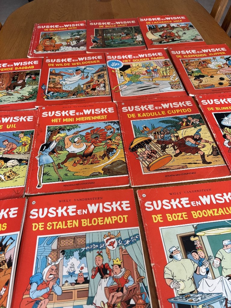 Suske en Wiske lot van 15 stripboeken, rode reeks, Meerdere stripboeken, Ophalen of Verzenden, Gelezen