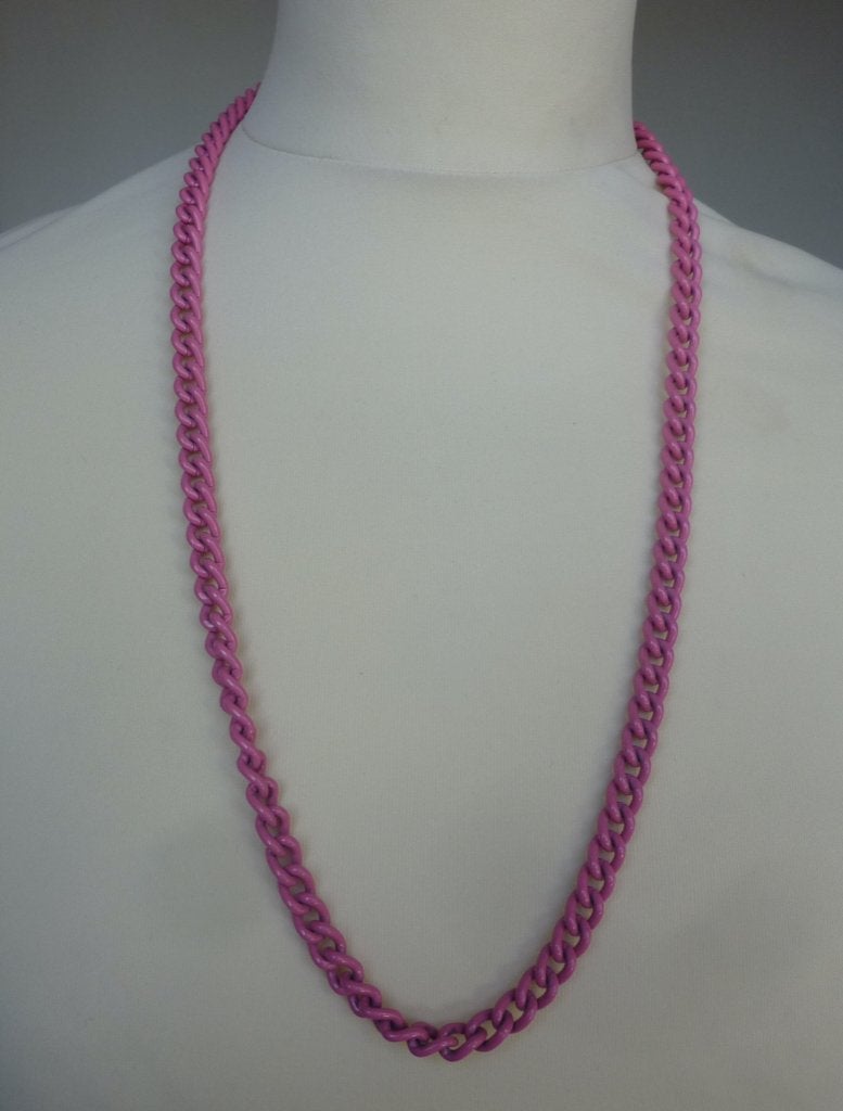 198 IJZEREN KETTING, Verzenden, Nieuw, Roze, Overige materialen