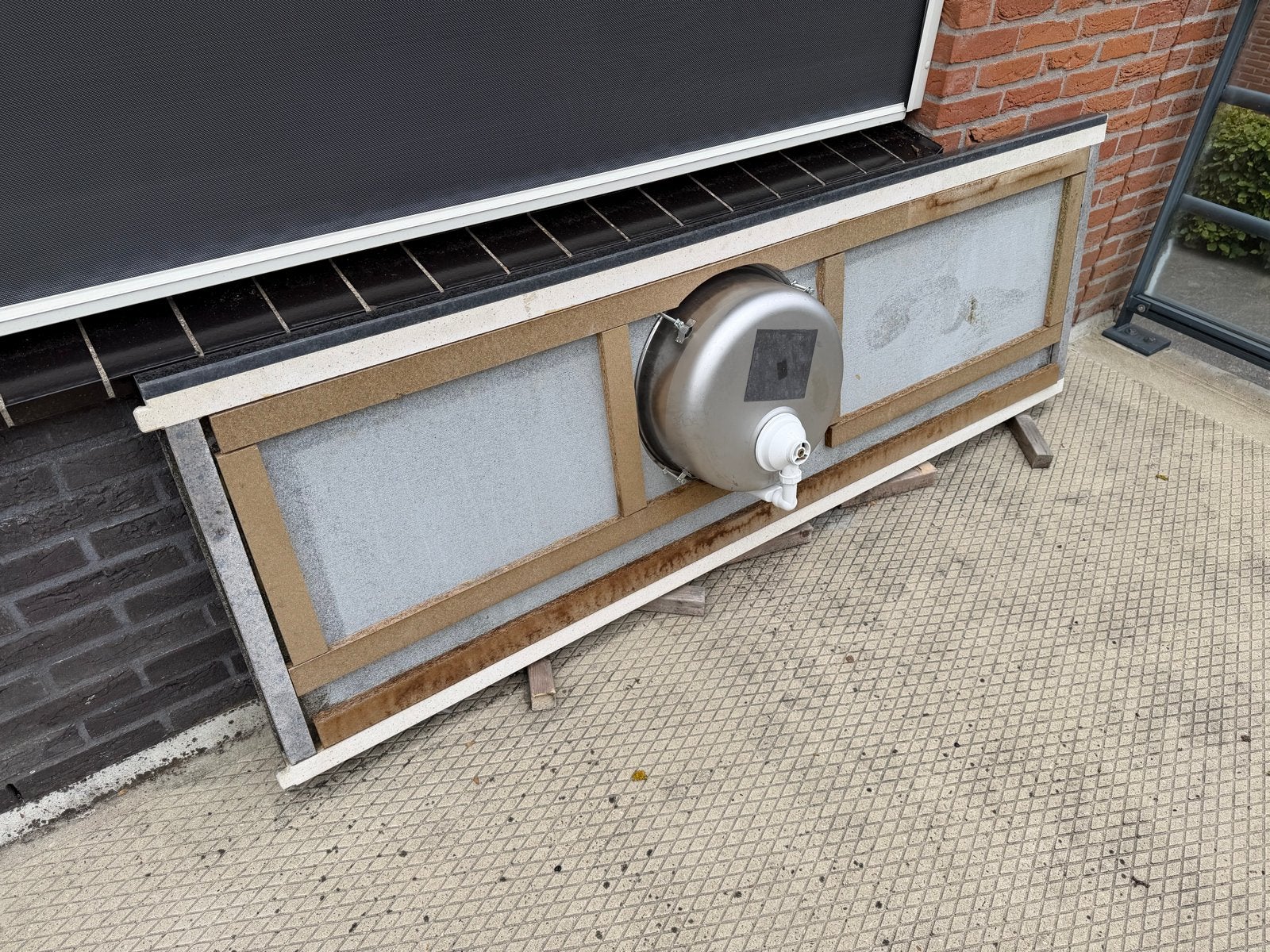 Marmer blad met wasbak voor buitenkeuken, Ophalen, Gebruikt