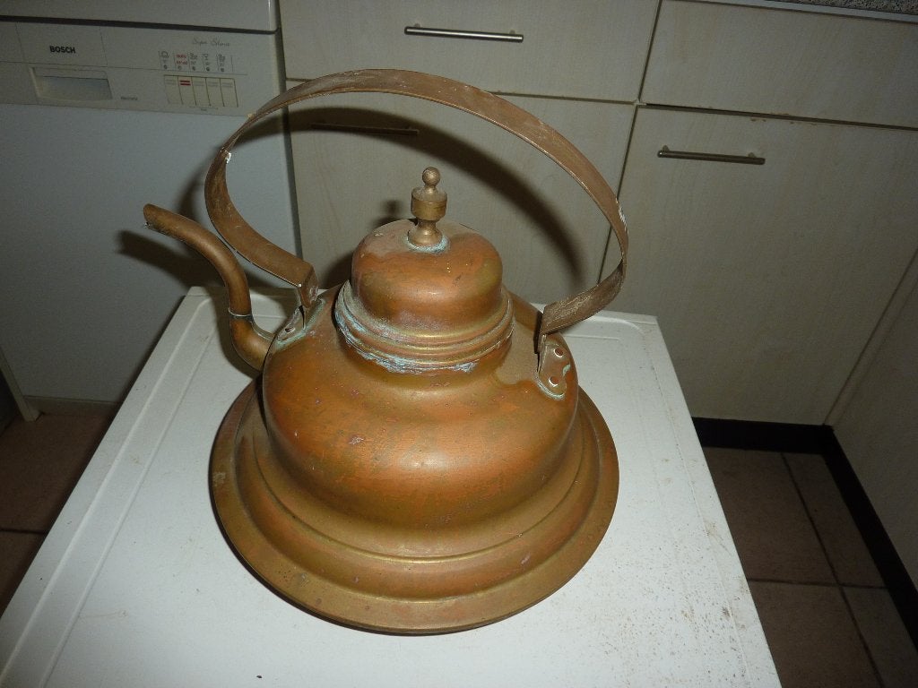 antieke koperen waterketel, Ophalen of Verzenden