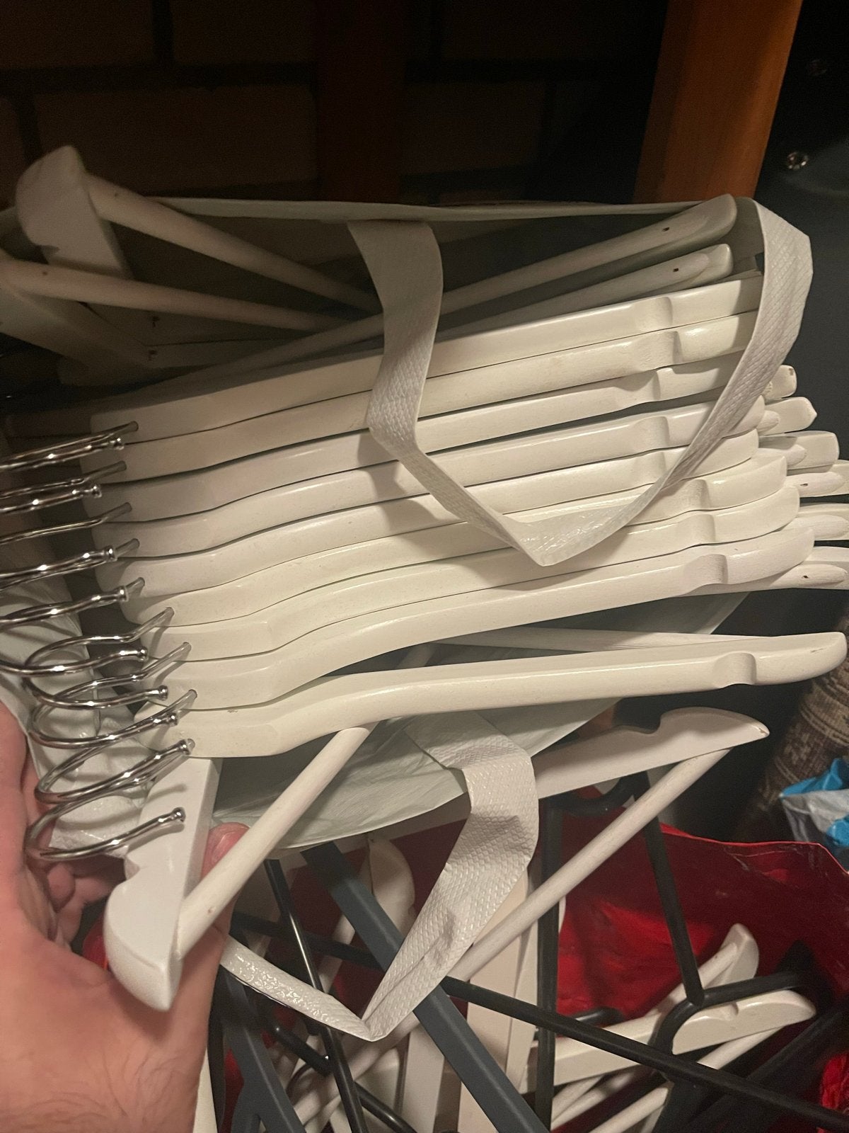 45 stuks kledinghangers, zo goed als nieuw, Ophalen of Verzenden, Zo goed als nieuw, Hout
