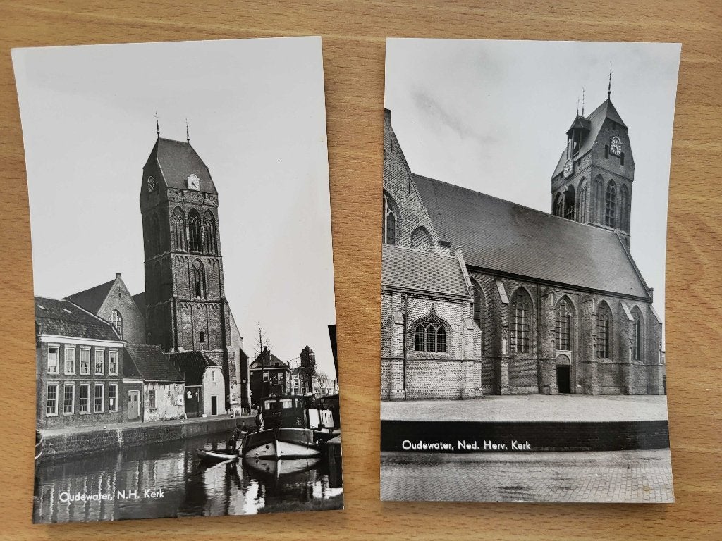 ansicht OUDEWATER Kerk  (2x), Ophalen, Voor 1920, Utrecht