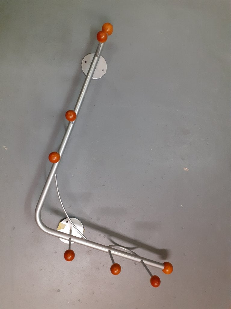 Metalen Design Kapstok met Houten knoppen, Gebruikt, Minder dan 100 cm, Metaal, Ophalen