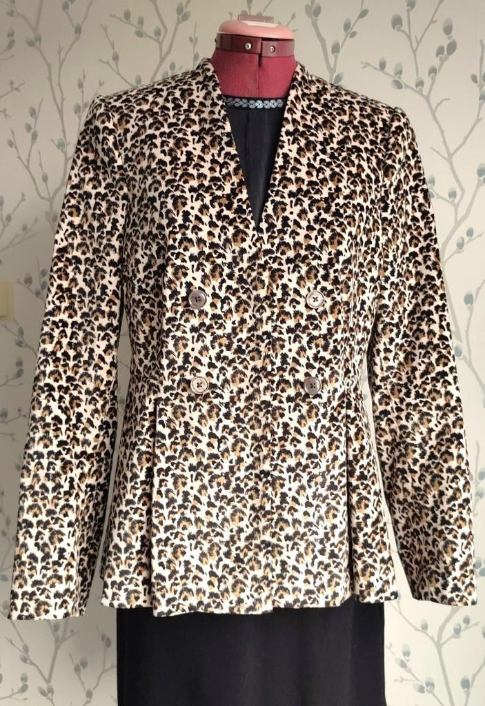 REBECCA TAYLOR Panterprint Blazer/ Zomer-Jasje maat S, Bruin, REBECCA TAYLOR, Ophalen of Verzenden, Zo goed als nieuw