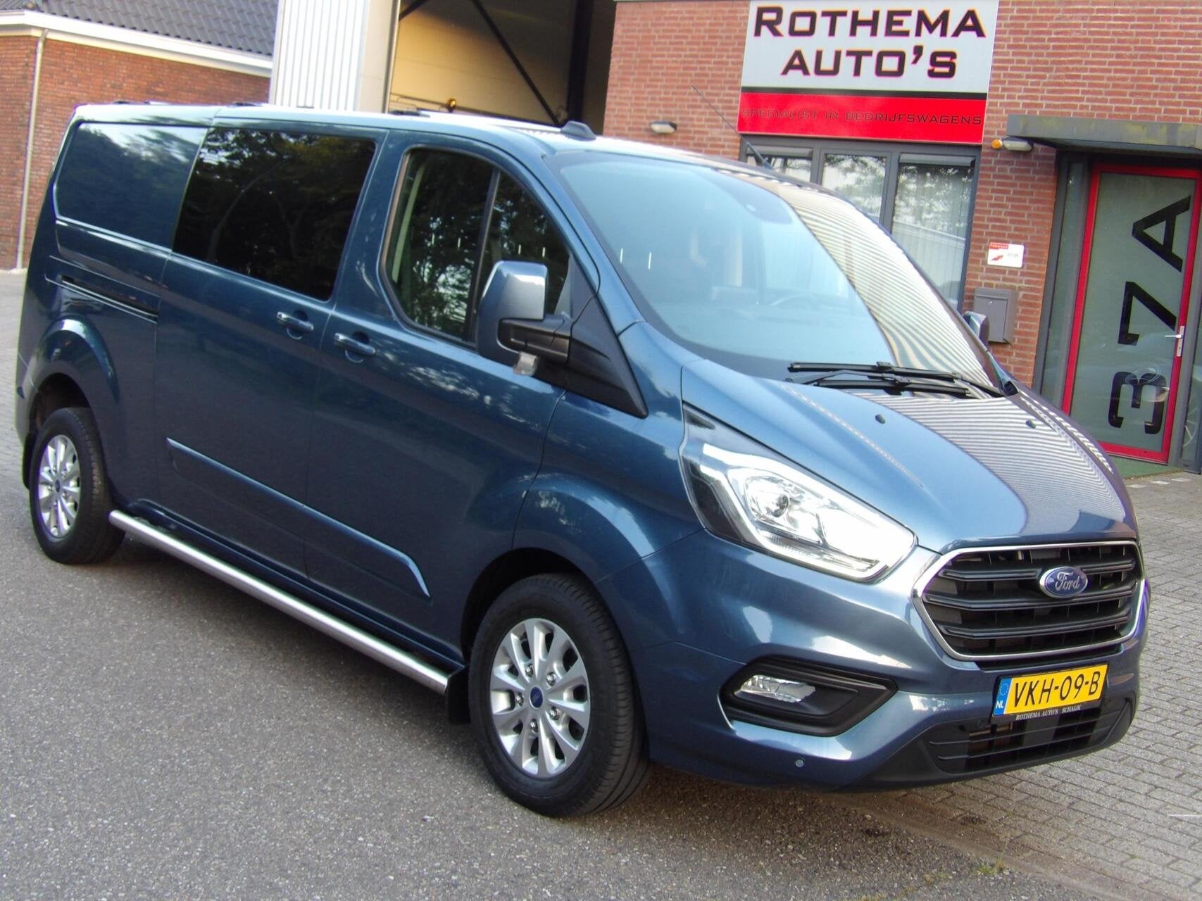 Ford Transit Custom 2.0 TDCI 170PK AUTOMAAT 2021 DUBCAB TOPS, Euro 6, 4 cilinders, Blauw, Bedrijf