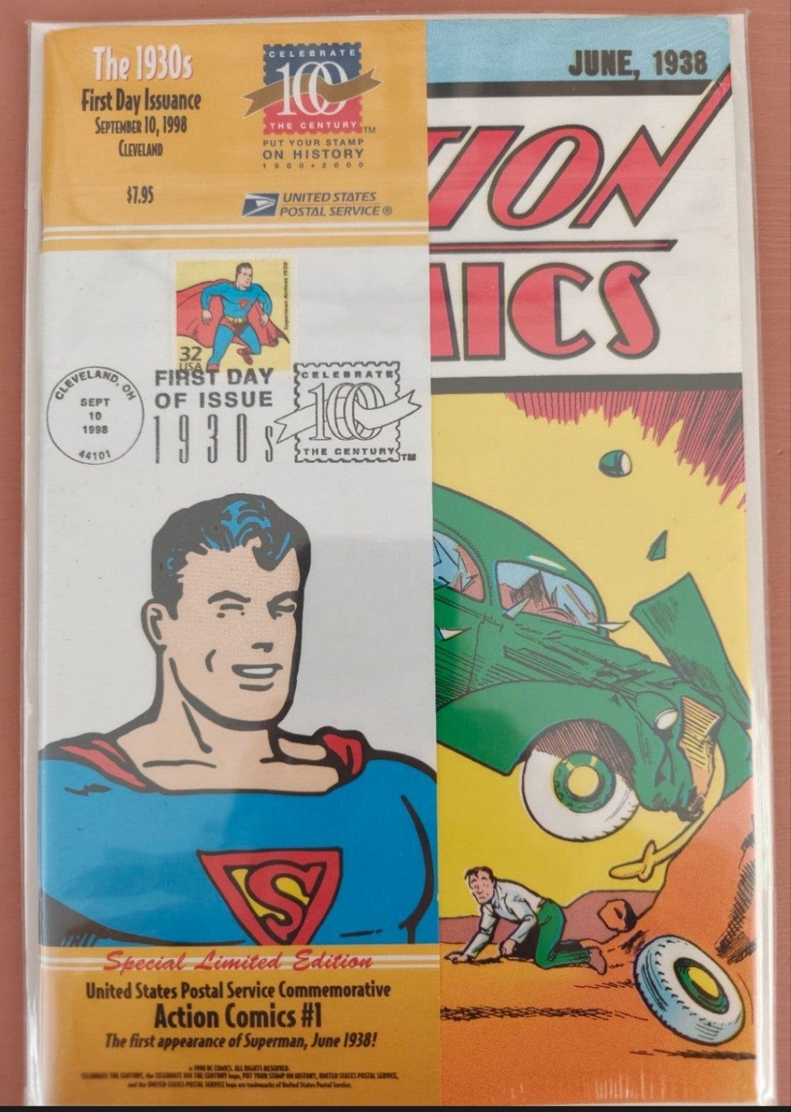 Action Comics #1 USPS reprint (1998) 

sealed, Eén comic, Amerika, Nieuw, Ophalen of Verzenden