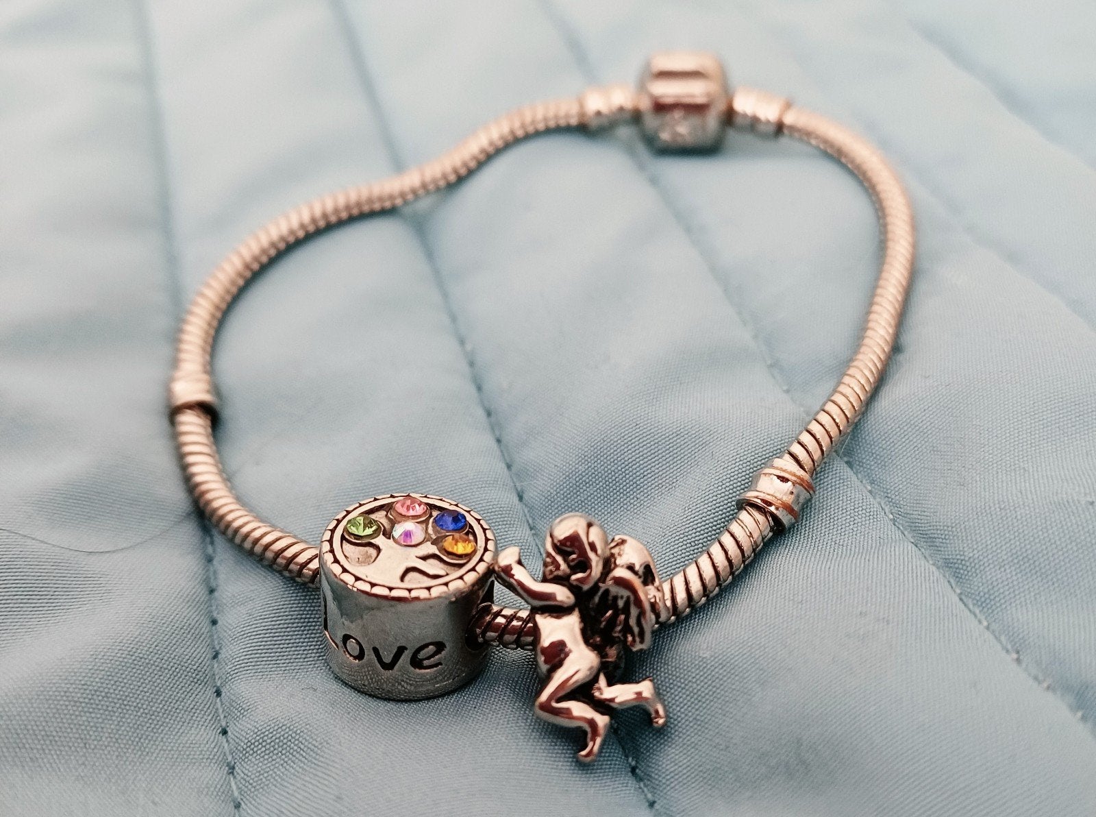 Nieuw: Pandora look armband met 2 bedels: Engel + levensboom, Ophalen, Nieuw