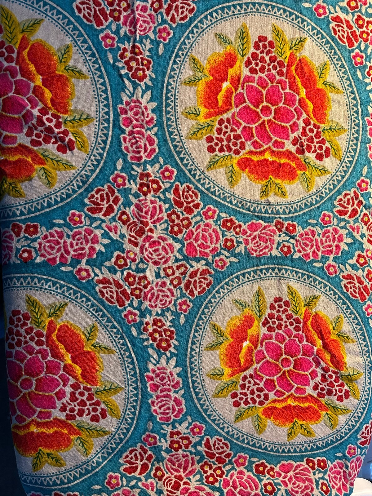 Oilily Stijl Grote Katoenen Sjaal met Bloemenprint, Kleding | Dames, Ophalen of Verzenden, Zo goed als nieuw