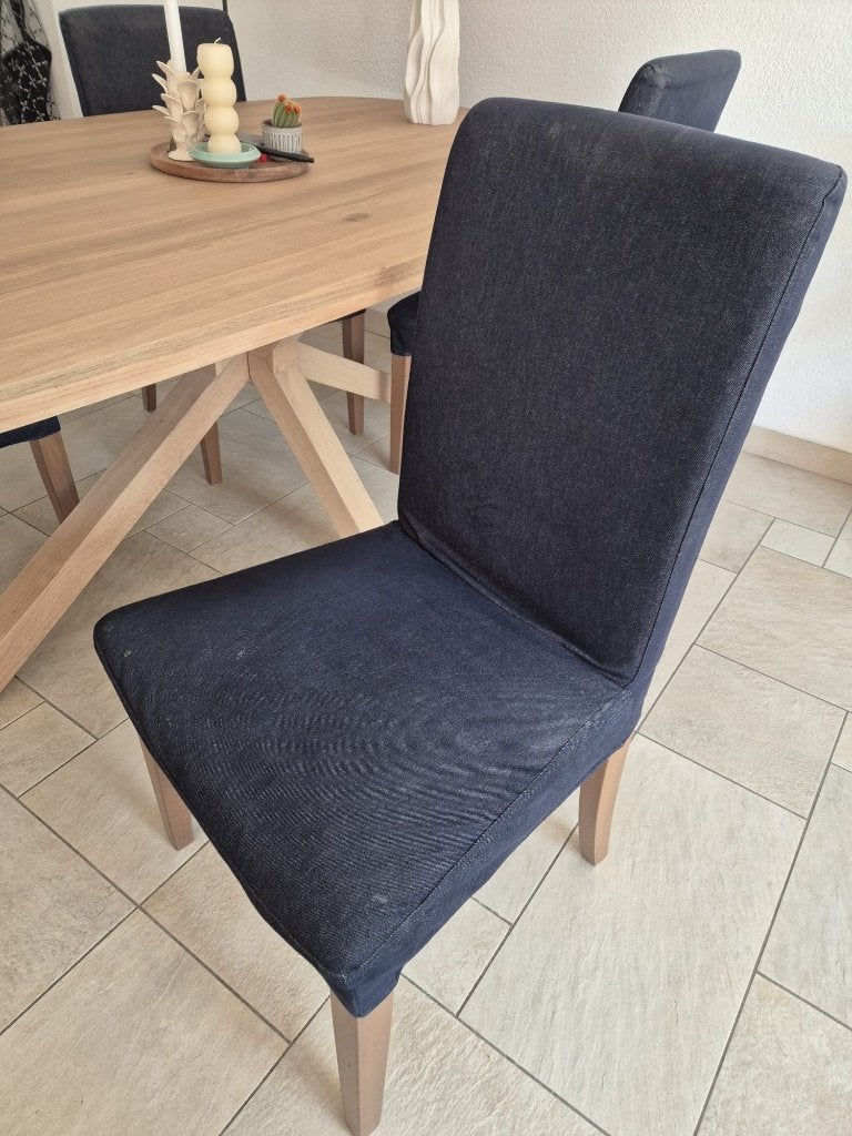 Stoelen Ikea Bergmund 4 stuks, Huis en Inrichting, Ophalen, Gebruikt, Blauw, Vier
