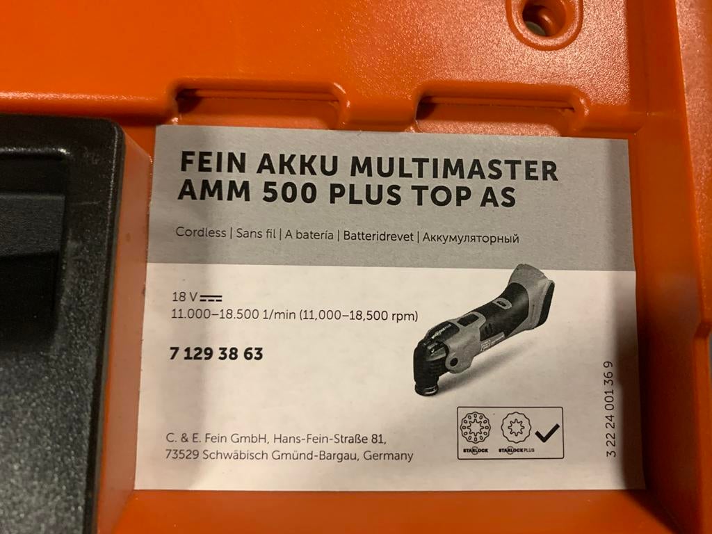 Fein accu multimaster AMM 500 PLUS 1 accu, Overige typen, Nieuw, Ophalen of Verzenden, 30 tot 70 mm