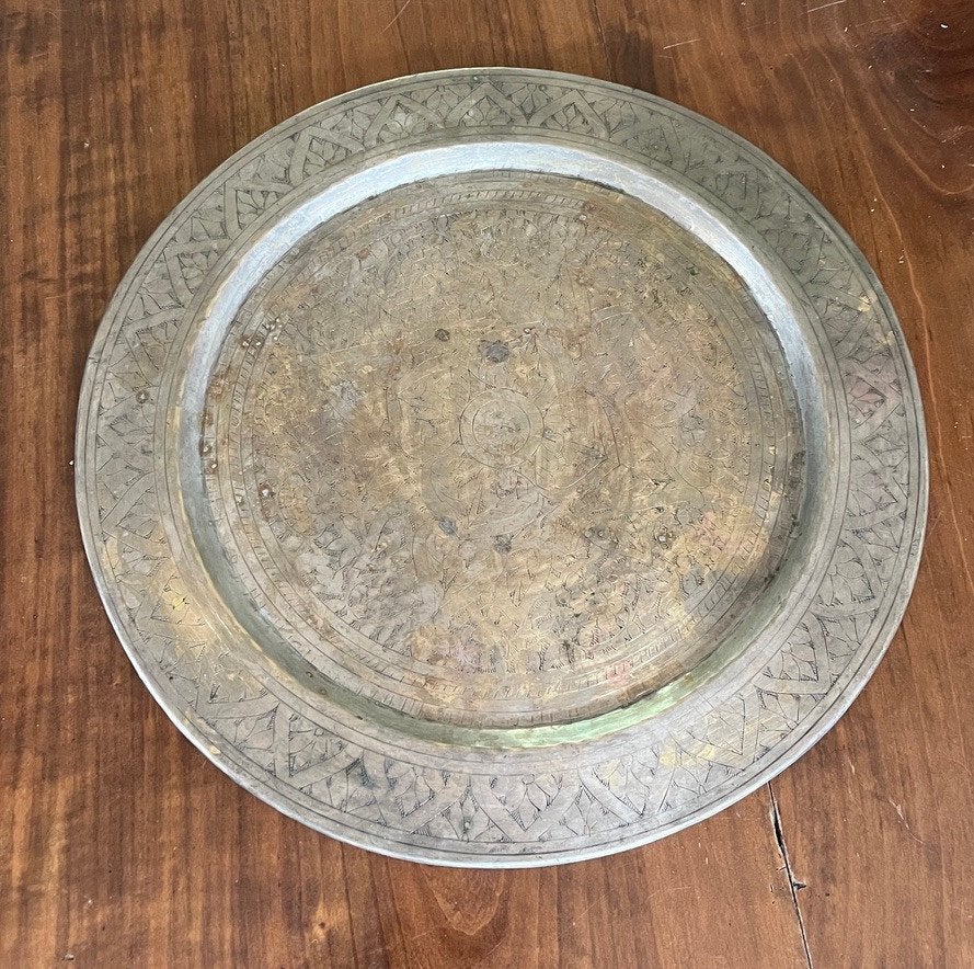 Grote ronde metalen schaal, Ophalen of Verzenden, Rond, Overige materialen