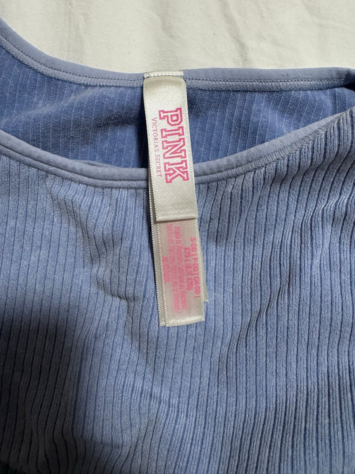 Victoria's Secret PINK sporttop blauw geribbeld, Blauw, Ophalen of Verzenden, Zo goed als nieuw, Maat 36 (S)