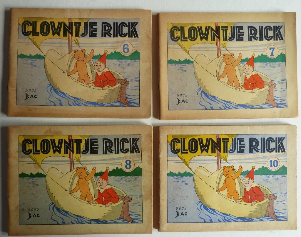 Clowntje Rick 4x Henk Backer (Bac) Goudse Courant 1951, Antiek en Kunst, Antiek | Boeken en Bijbels, Ophalen of Verzenden