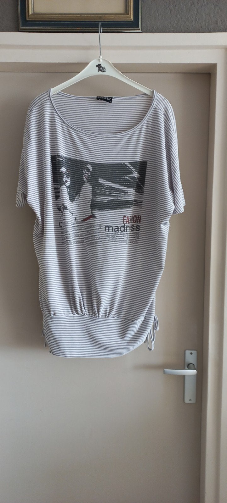 2-Bizzy gestreept T-shirt met korte mouwen en print, Maat 38/40 (M), 2-Bizzy, Ophalen of Verzenden, Zo goed als nieuw