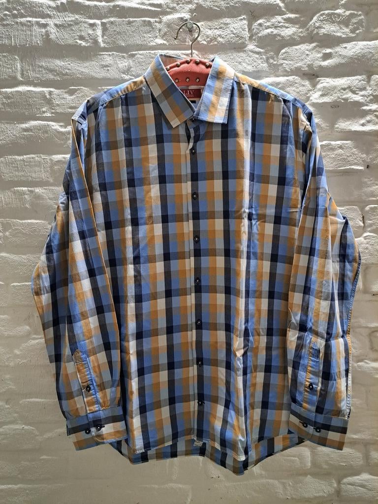 Geruit overhemd liv maat XL, Kleding | Heren, Overhemden, LIV, Zo goed als nieuw, Halswijdte 43/44 (XL), Verzenden