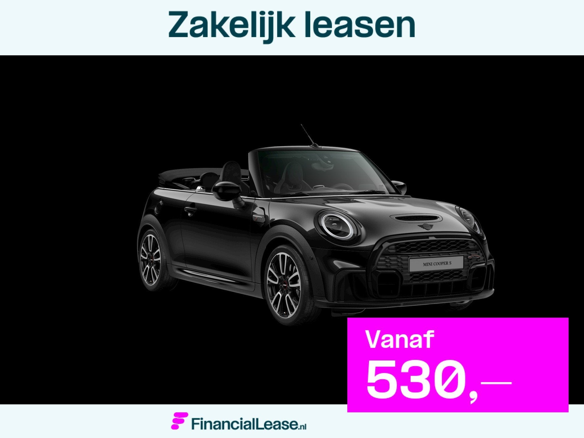 MINI Cooper S Cabrio 2.0 F1 Aut. | JCW-Trim | Navi | Schaals, 1300 kg, Gebruikt, Zwart, 4 cilinders