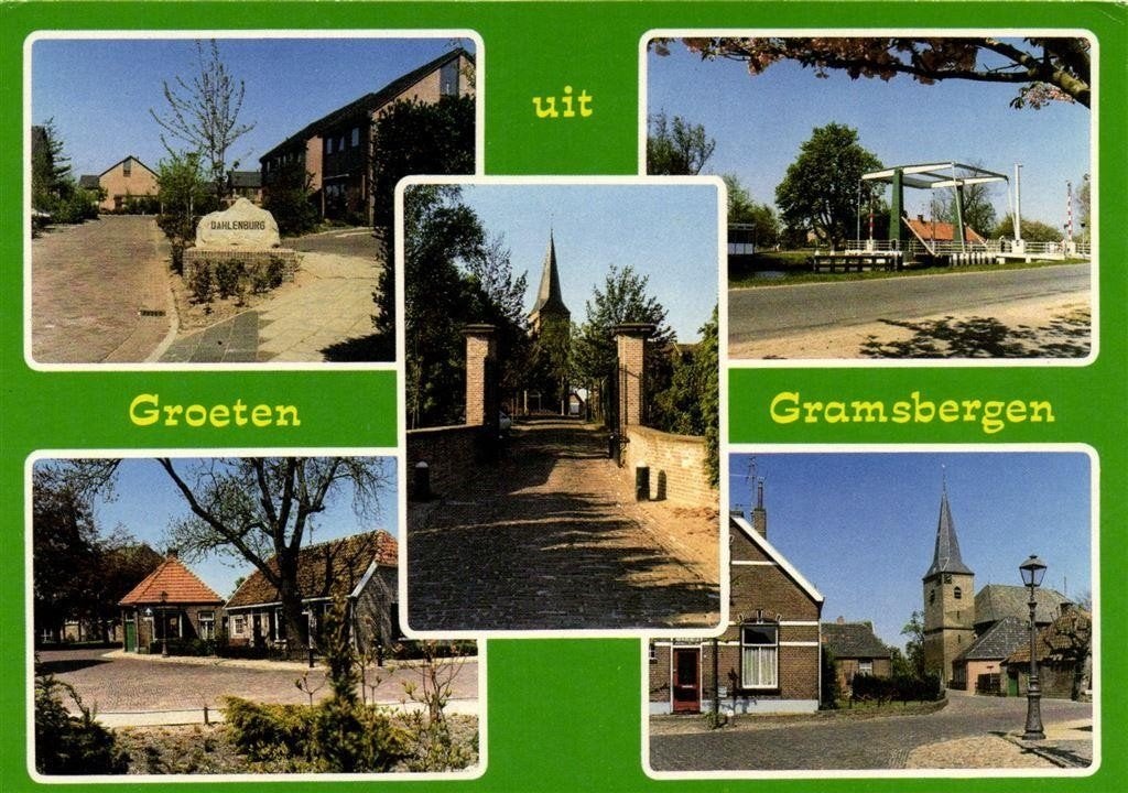 Groeten uit Gramsbergen - 5 afb - 1986 gelopen, Verzamelen, Ophalen of Verzenden, 1980 tot heden, Gelopen, Noord-Brabant