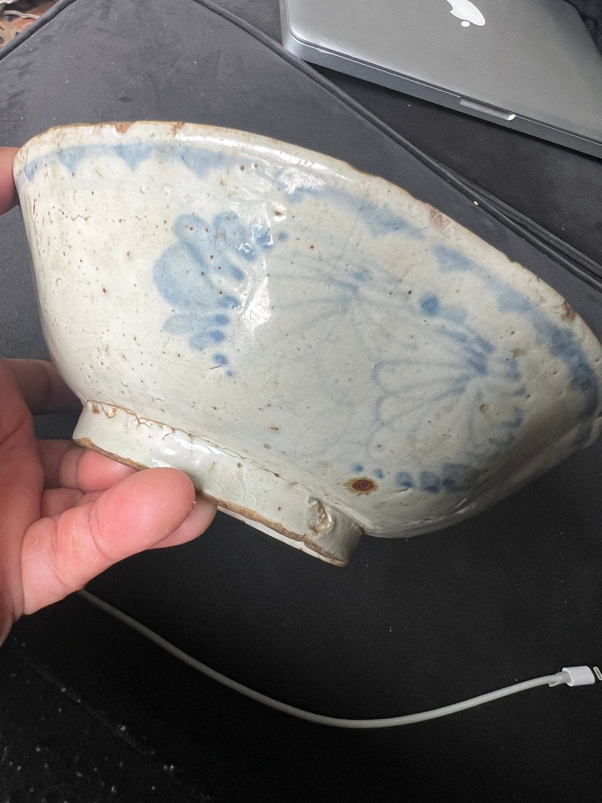 Antiek Chinees Ming Schaaltje - Blauw en Wit Porselein, Antiek en Kunst, Ophalen of Verzenden