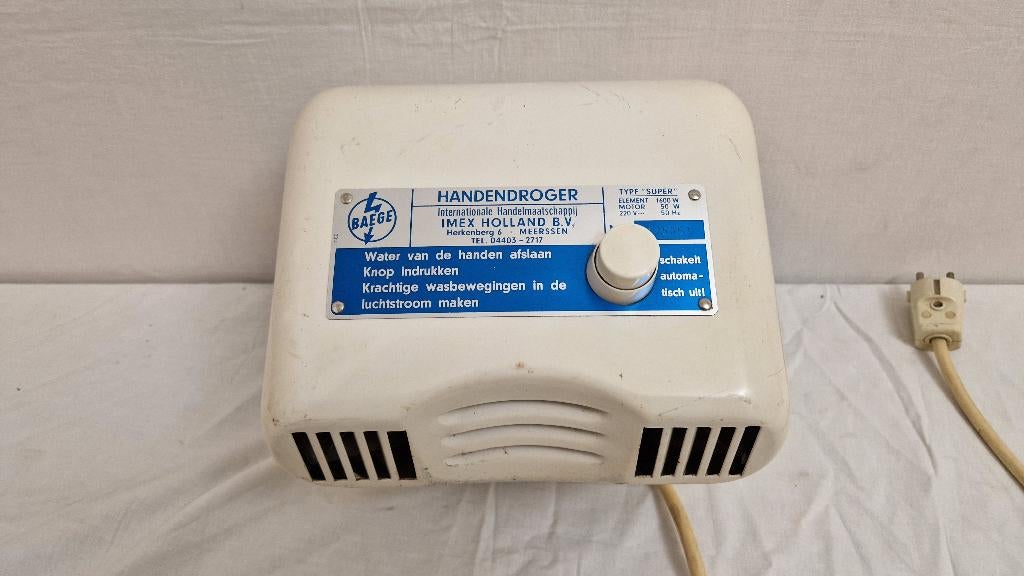 Baege handendroger handdroger imex holland, Ophalen of Verzenden, Zo goed als nieuw, Overige typen