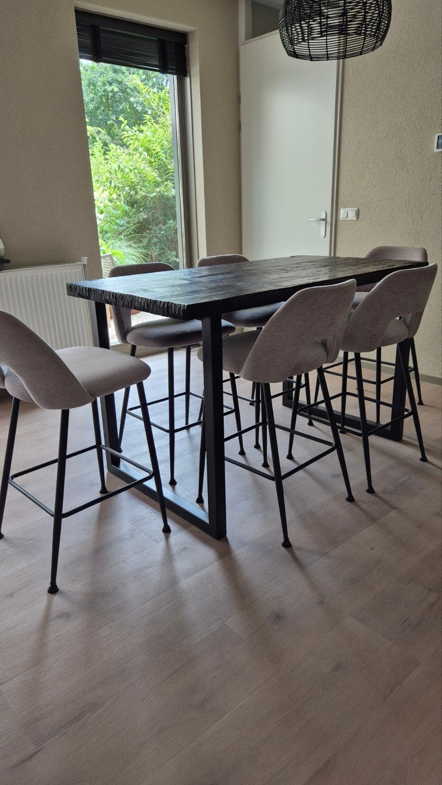 Bartafel Beam -DTP Home met 6 Eleonora Esmee Barstoelen, Huis en Inrichting, Ophalen, Zo goed als nieuw