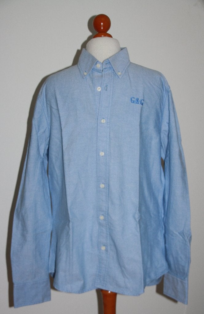 Geddes and Gillmore Oxford blouse overhemd maat L lichtblauw, Blauw, Ophalen of Verzenden, Zo goed als nieuw, Halswijdte 41/42 (L)