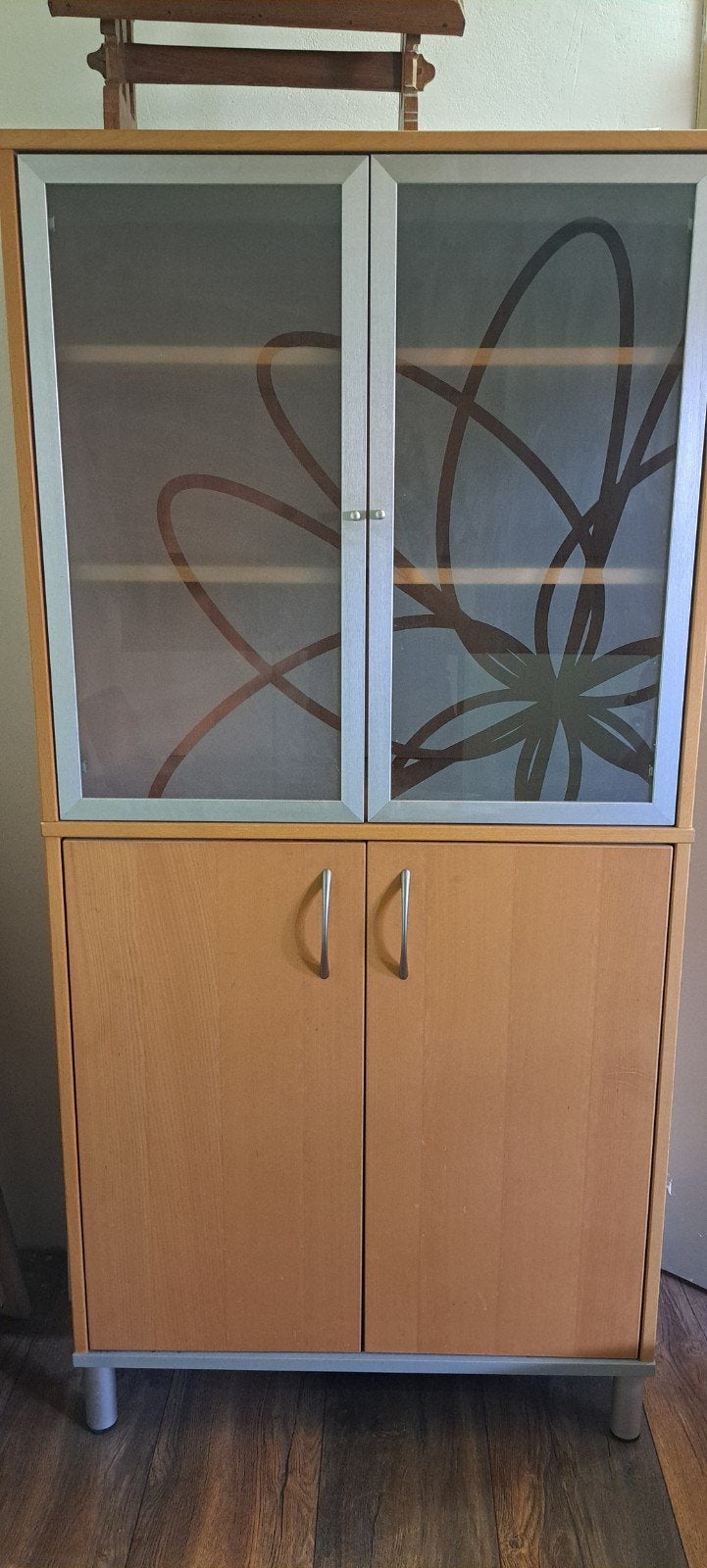 Servieskast / Keukenkast 84x42x175cm, Ophalen, 50 tot 100 cm, Glas, 25 tot 50 cm