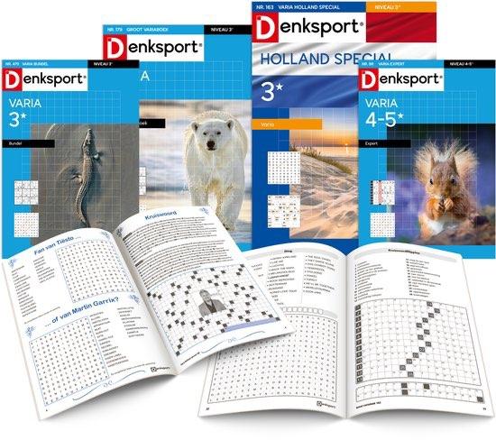 4 Denksport Varia puzzelboeken -  pakket 13 - GRATIS BEZORGD, Verzenden, Minder dan 500 stukjes, Nieuw