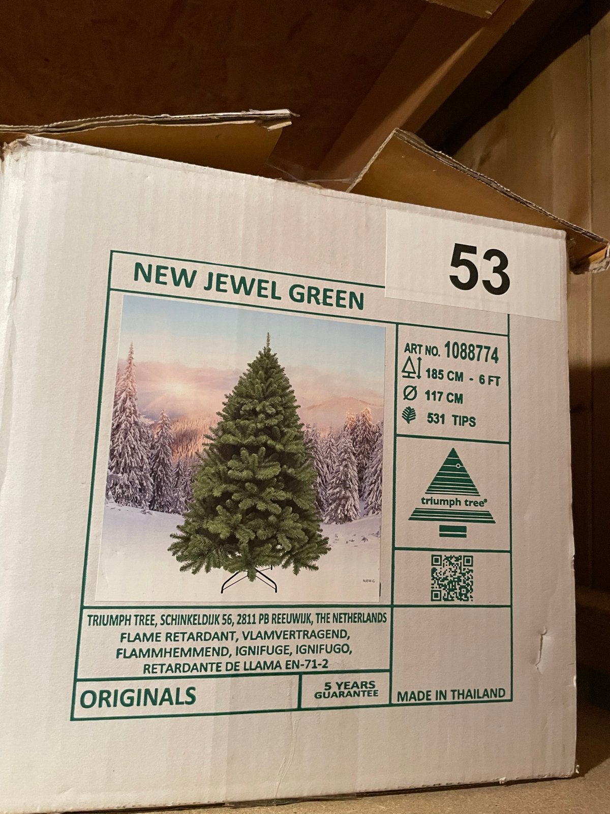 Triumph Tree kerstboom new jewel green - 185cm, Ophalen of Verzenden, Gebruikt