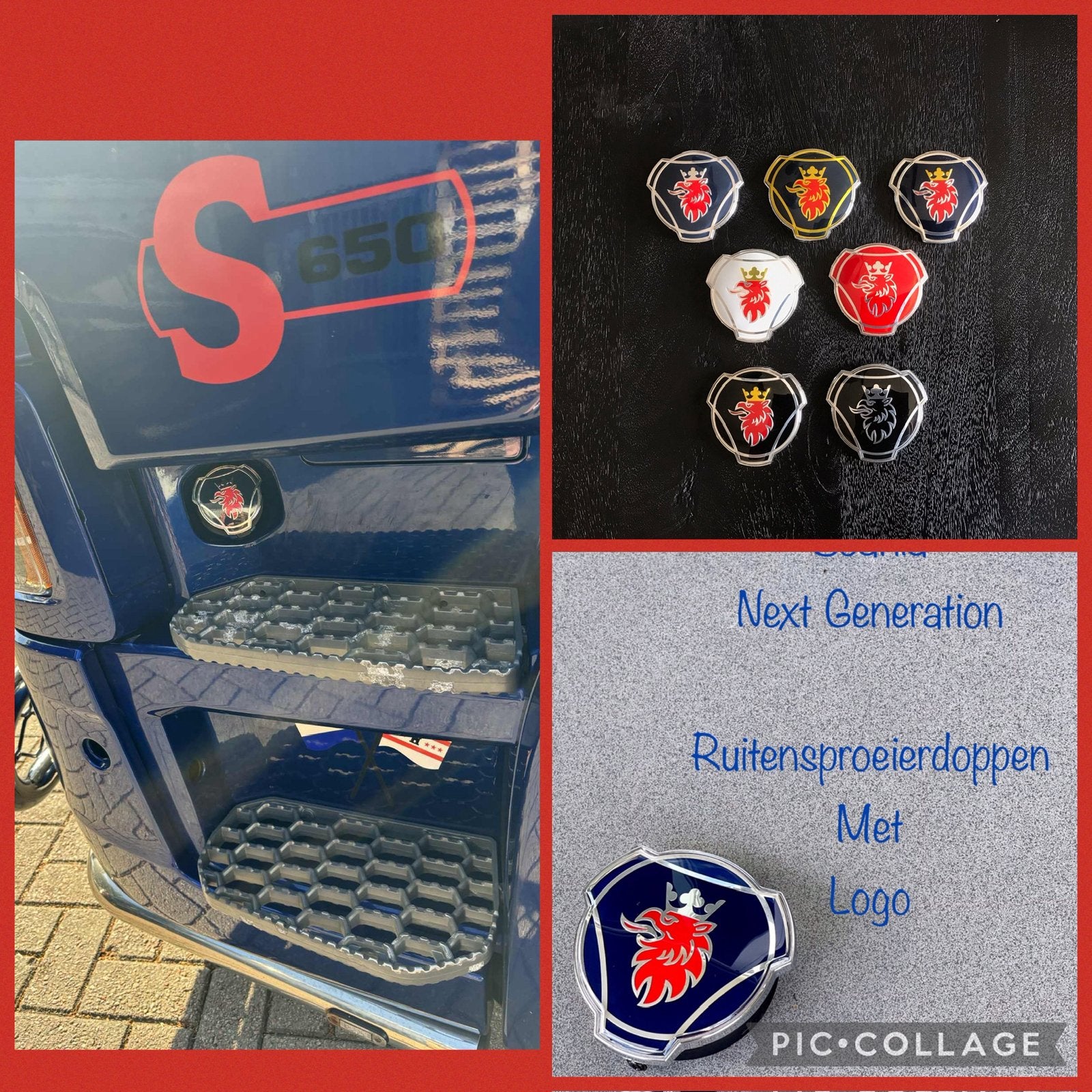 Scania ruitensproeier doppen met logo/embleem, Auto-onderdelen, Ophalen of Verzenden, Nieuw, Scania