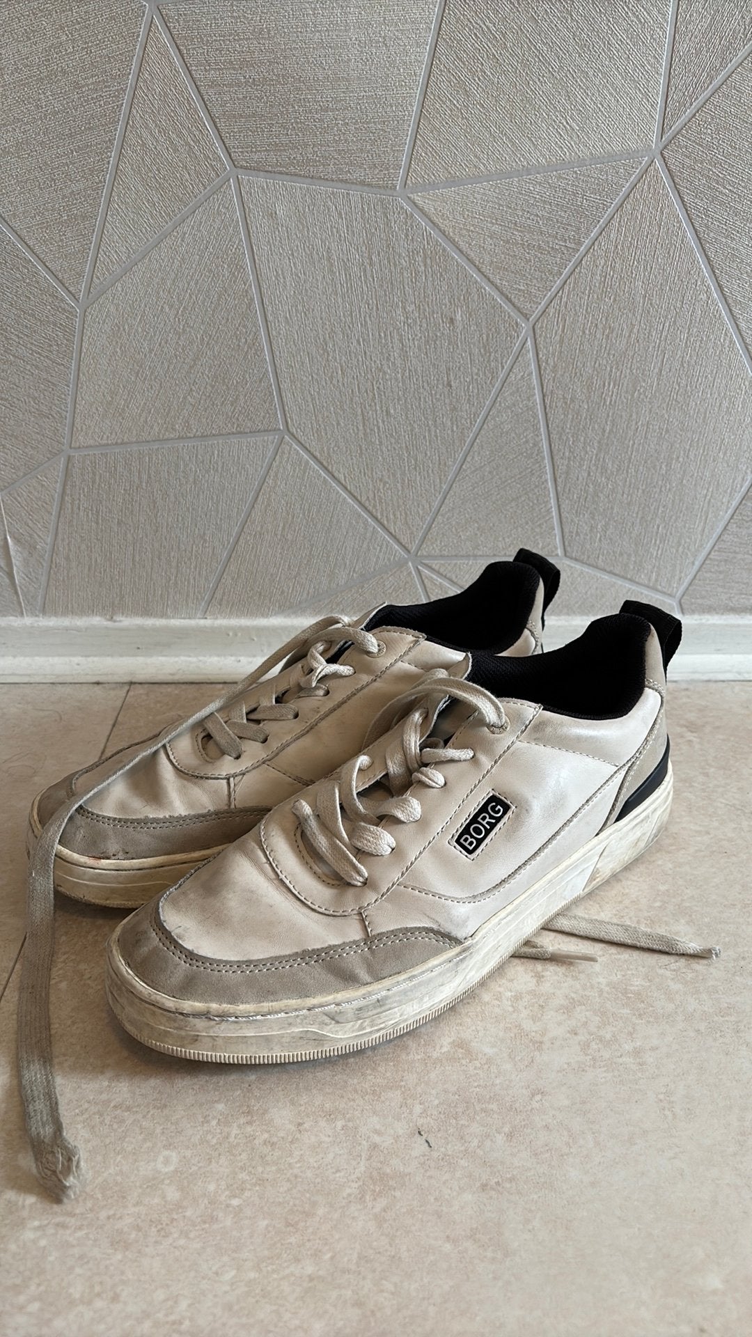 Heren schoenen, Wit, Ophalen of Verzenden, Gedragen, Veterschoenen