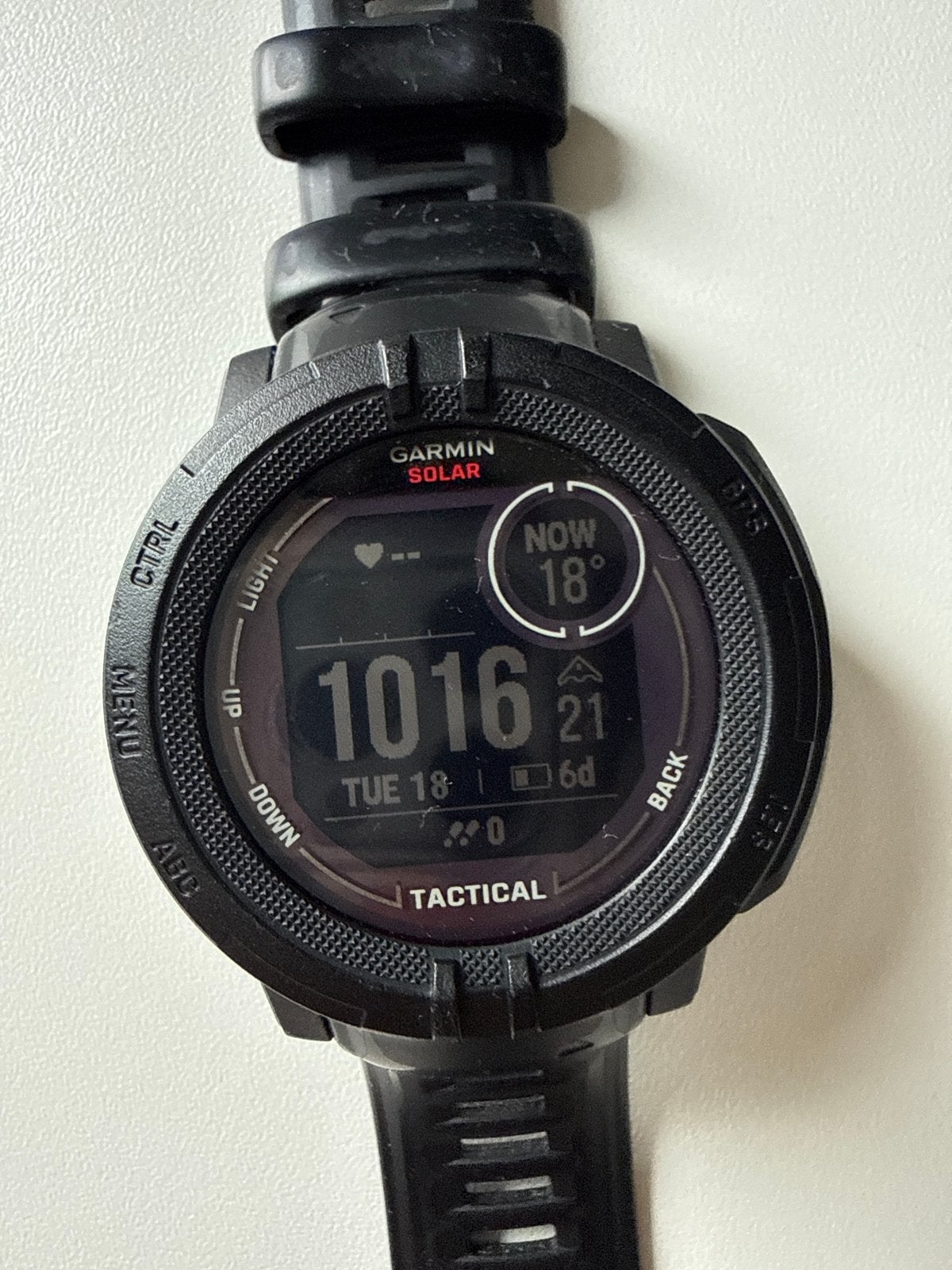 Garmin Instinct 2 Solar Tactical Edition Smartwatch, Ophalen, Zwart, Waterdicht, Android